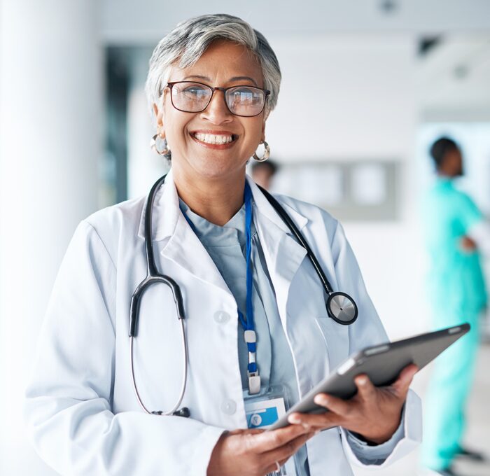 Doctor with senior patient